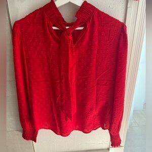 LOFT Vibrant Red blouse Small Petite